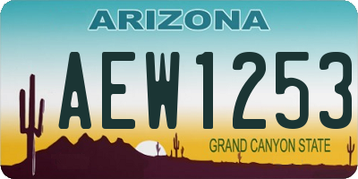 AZ license plate AEW1253