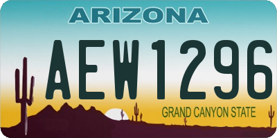 AZ license plate AEW1296