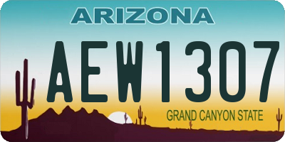 AZ license plate AEW1307