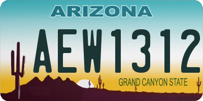 AZ license plate AEW1312