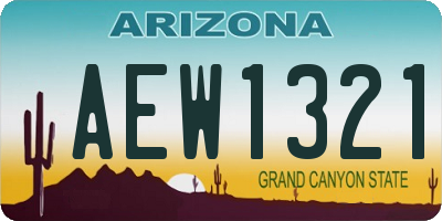 AZ license plate AEW1321