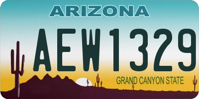 AZ license plate AEW1329