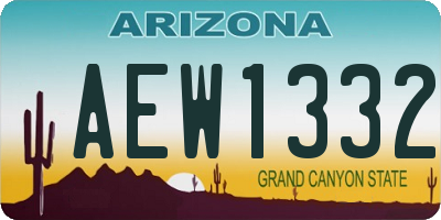 AZ license plate AEW1332