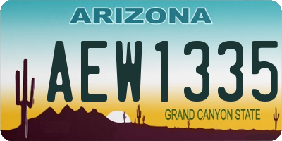 AZ license plate AEW1335