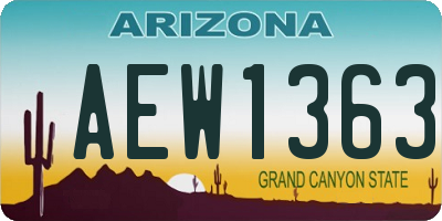 AZ license plate AEW1363