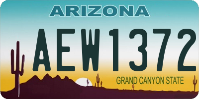 AZ license plate AEW1372