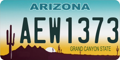 AZ license plate AEW1373