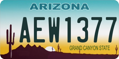AZ license plate AEW1377