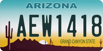 AZ license plate AEW1418
