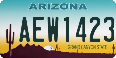 AZ license plate AEW1423