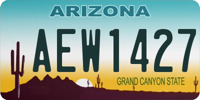AZ license plate AEW1427