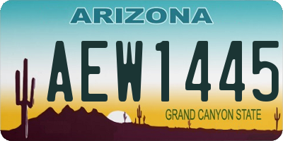 AZ license plate AEW1445