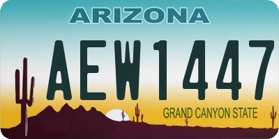 AZ license plate AEW1447
