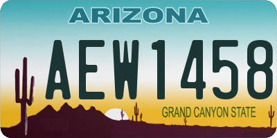 AZ license plate AEW1458