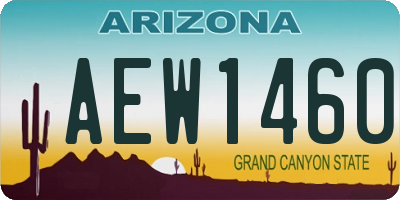 AZ license plate AEW1460