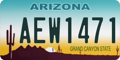 AZ license plate AEW1471