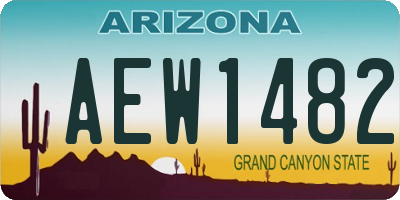 AZ license plate AEW1482
