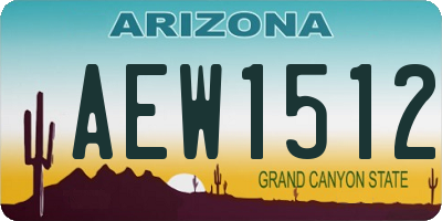 AZ license plate AEW1512