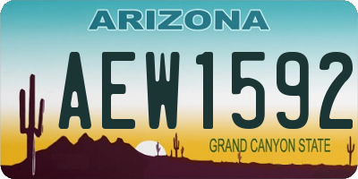 AZ license plate AEW1592