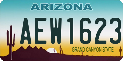 AZ license plate AEW1623