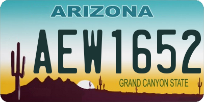 AZ license plate AEW1652