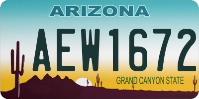 AZ license plate AEW1672