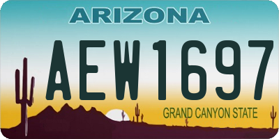 AZ license plate AEW1697