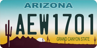 AZ license plate AEW1701