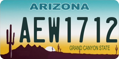 AZ license plate AEW1712