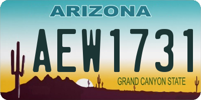 AZ license plate AEW1731