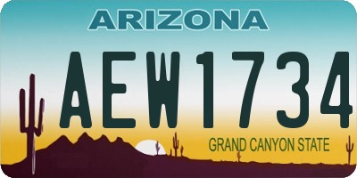AZ license plate AEW1734
