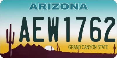 AZ license plate AEW1762