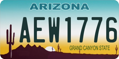 AZ license plate AEW1776