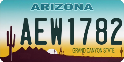 AZ license plate AEW1782