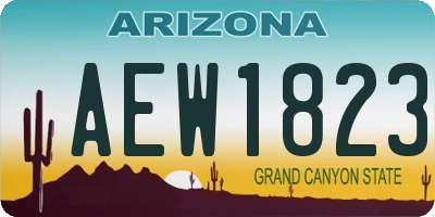 AZ license plate AEW1823