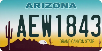 AZ license plate AEW1843
