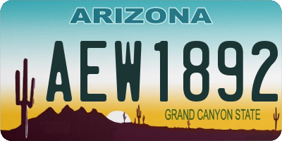 AZ license plate AEW1892