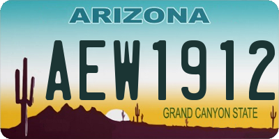 AZ license plate AEW1912