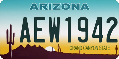 AZ license plate AEW1942