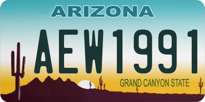 AZ license plate AEW1991