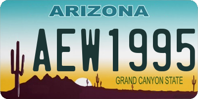 AZ license plate AEW1995