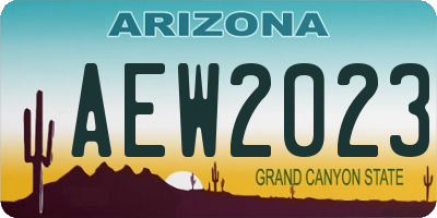 AZ license plate AEW2023