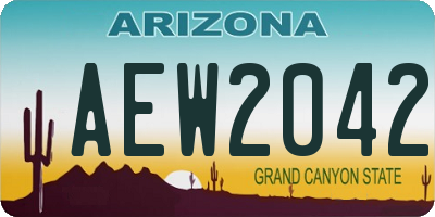 AZ license plate AEW2042