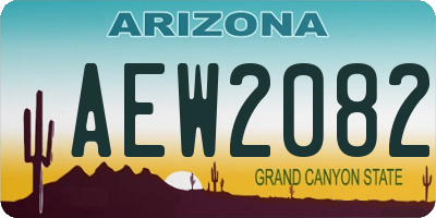 AZ license plate AEW2082