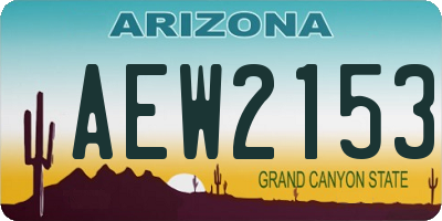 AZ license plate AEW2153