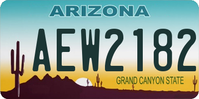 AZ license plate AEW2182