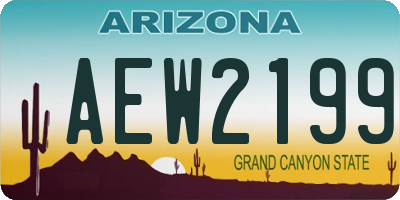 AZ license plate AEW2199