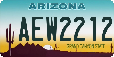AZ license plate AEW2212