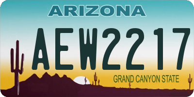 AZ license plate AEW2217