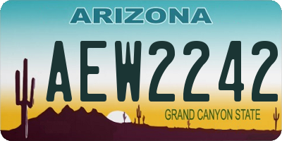 AZ license plate AEW2242